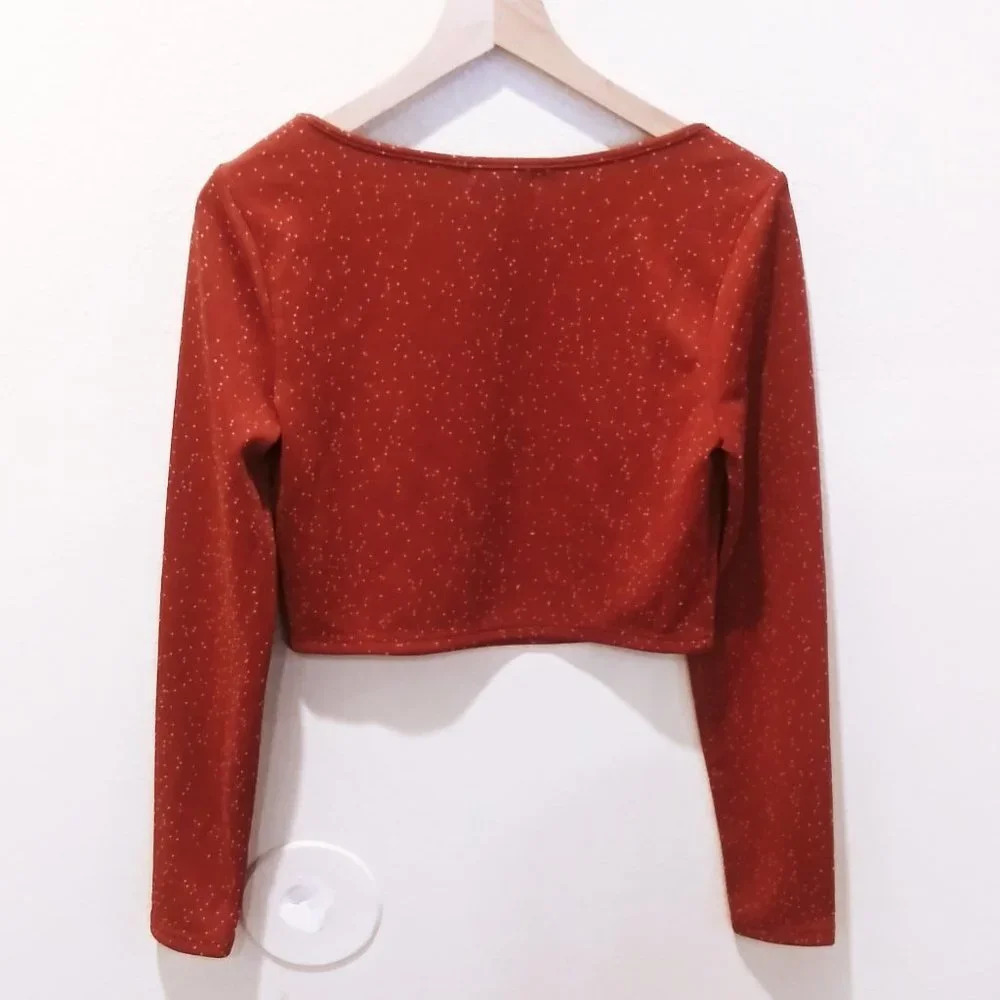 BP. Knit Crop Top in Burgundy Port at Nordstrom, Size Medium - Picture 3 of 7